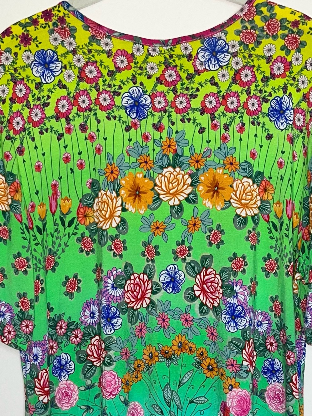 Johnny Was Rainbow Field Floral Tunic Dress XL Colorful Boho Artsy - Picture 7 of 8